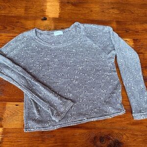🌿 Gray/White Women's Light Knit Sweater L